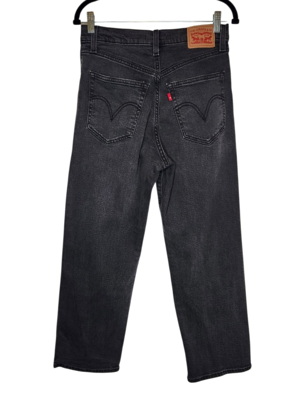 Levi's Ribcage Straight Button Fly Faded Black Jeans Size 29 - Picture 2 of 6